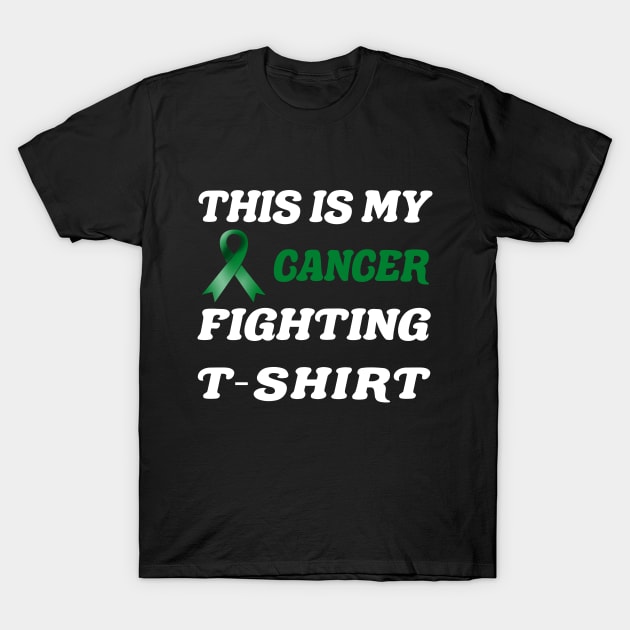 liver Cancer emerald Ribbon Fighting T-Shirt by MarYouLi